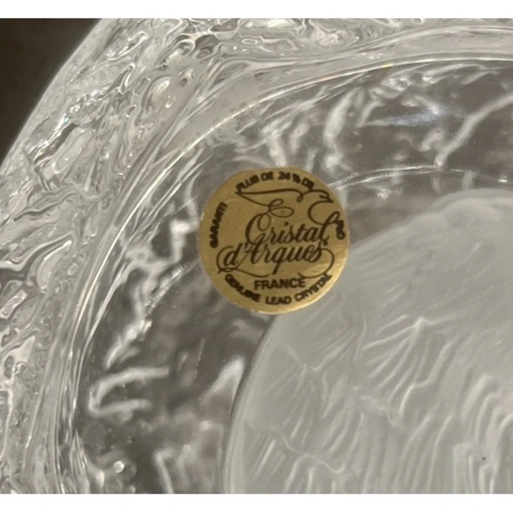 Cristal d'Arques Garanti Inseparables Crystal Trinket Box Frosted Parrots